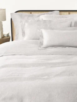 Fundas Nórdicas|Mantas>Westwing Collection Funda nórdica de lino con ribete Linna Gris claro