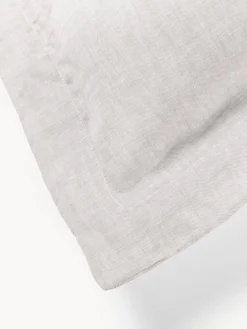 Fundas Nórdicas|Mantas></noscript>Westwing Collection Funda nórdica de lino con ribete Linna Gris claro