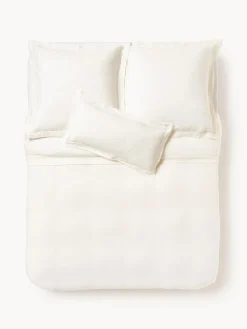 Fundas Nórdicas|Mantas>Westwing Collection Funda nórdica de lino con ribete Linna Blanco Off White