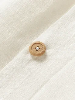 Fundas Nórdicas|Mantas></noscript>Westwing Collection Funda nórdica de lino con ribete Linna Blanco Off White