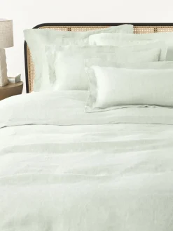 Fundas Nórdicas|Mantas>Westwing Collection Funda nórdica de lino con ribete Linna Verde salvia