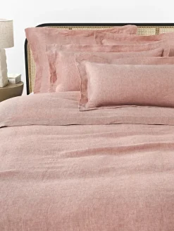 Fundas Nórdicas|Mantas>Westwing Collection Funda nórdica de lino con ribete Linna Rosa oscuro