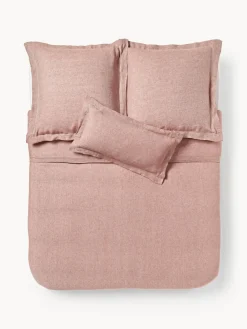 Fundas Nórdicas|Mantas>Westwing Collection Funda nórdica de lino con ribete Linna Rosa oscuro