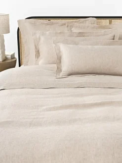 Mantas|Fundas Nórdicas>Westwing Collection Funda nórdica de lino con ribete Linna Beige