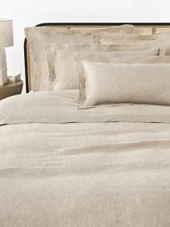 Mantas|Fundas Nórdicas>Westwing Collection Funda nórdica de lino con ribete Linna Greige