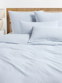 Mantas|Fundas Nórdicas>Westwing Collection Funda nórdica de lino lavado Airy Azul claro