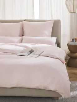 Mantas|Fundas Nórdicas>Westwing Collection Funda nórdica de lino lavado Airy Rosa claro