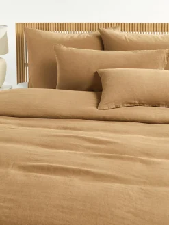 Mantas|Fundas Nórdicas>Westwing Collection Funda nórdica de lino lavado Airy Marrón claro