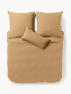 Mantas|Fundas Nórdicas>Westwing Collection Funda nórdica de lino lavado Airy Marrón claro