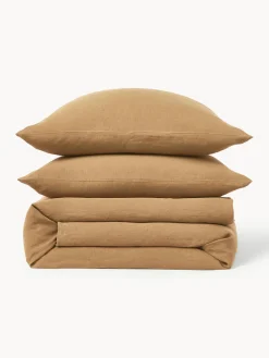 Mantas|Fundas Nórdicas></noscript>Westwing Collection Funda nórdica de lino lavado Airy Marrón claro