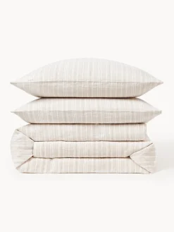 Discount Funda nórdica de lino lavado con rayas Telma Mantas|Fundas Nórdicas