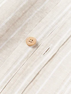 Discount Funda nórdica de lino lavado con rayas Telma Mantas|Fundas Nórdicas