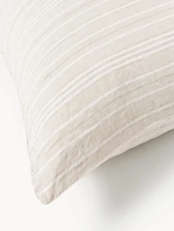 Discount Funda nórdica de lino lavado con rayas Telma Mantas|Fundas Nórdicas