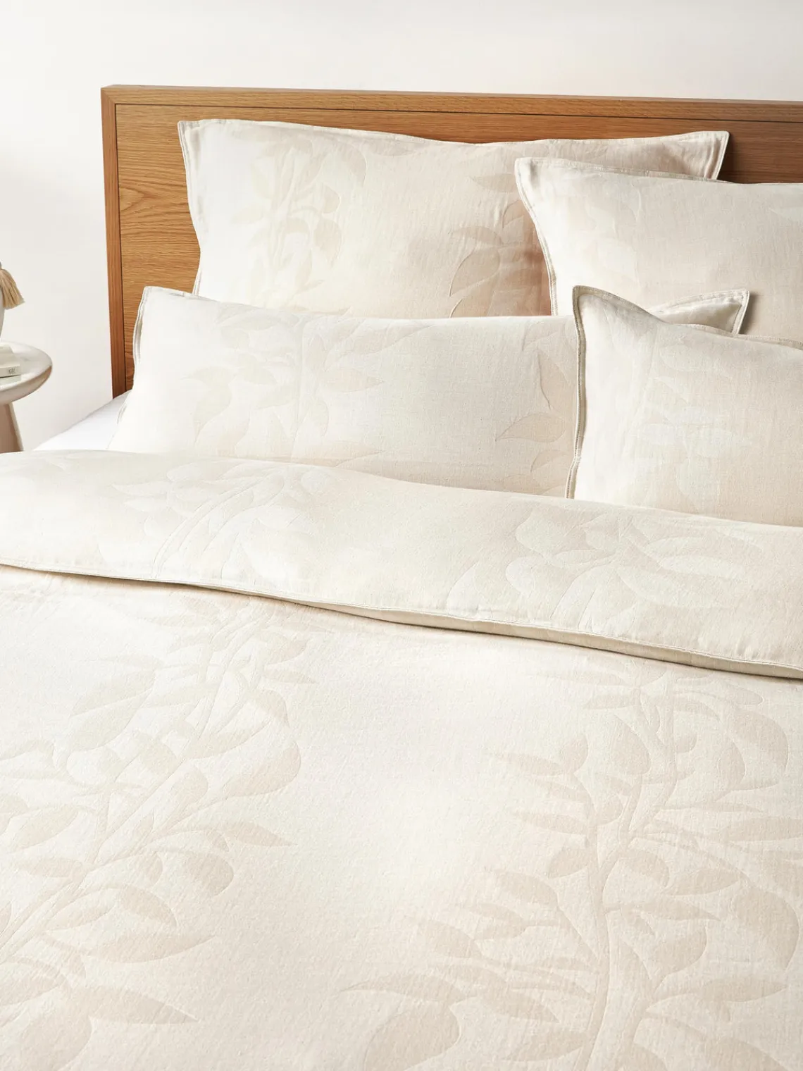 Mantas|Fundas Nórdicas>Westwing Collection Funda nórdica de muselina jacquard Jasmina Beige