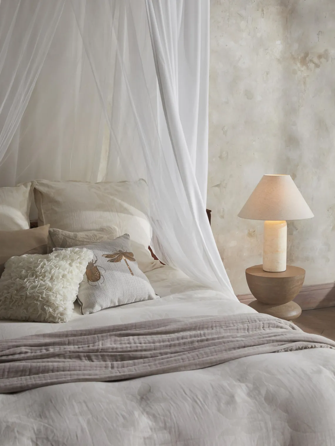 Mantas|Fundas Nórdicas>Westwing Collection Funda nórdica de muselina jacquard Jasmina Beige