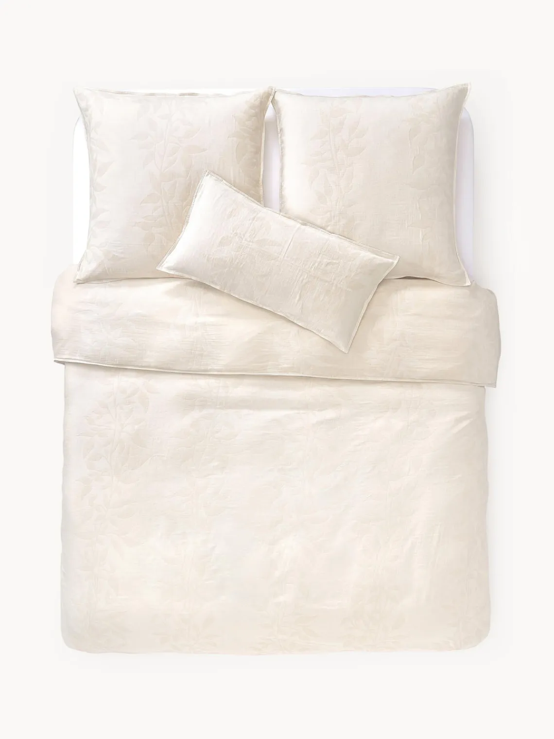 Mantas|Fundas Nórdicas>Westwing Collection Funda nórdica de muselina jacquard Jasmina Beige