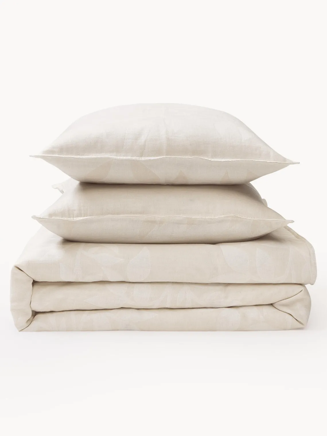 Mantas|Fundas Nórdicas>Westwing Collection Funda nórdica de muselina jacquard Jasmina Beige