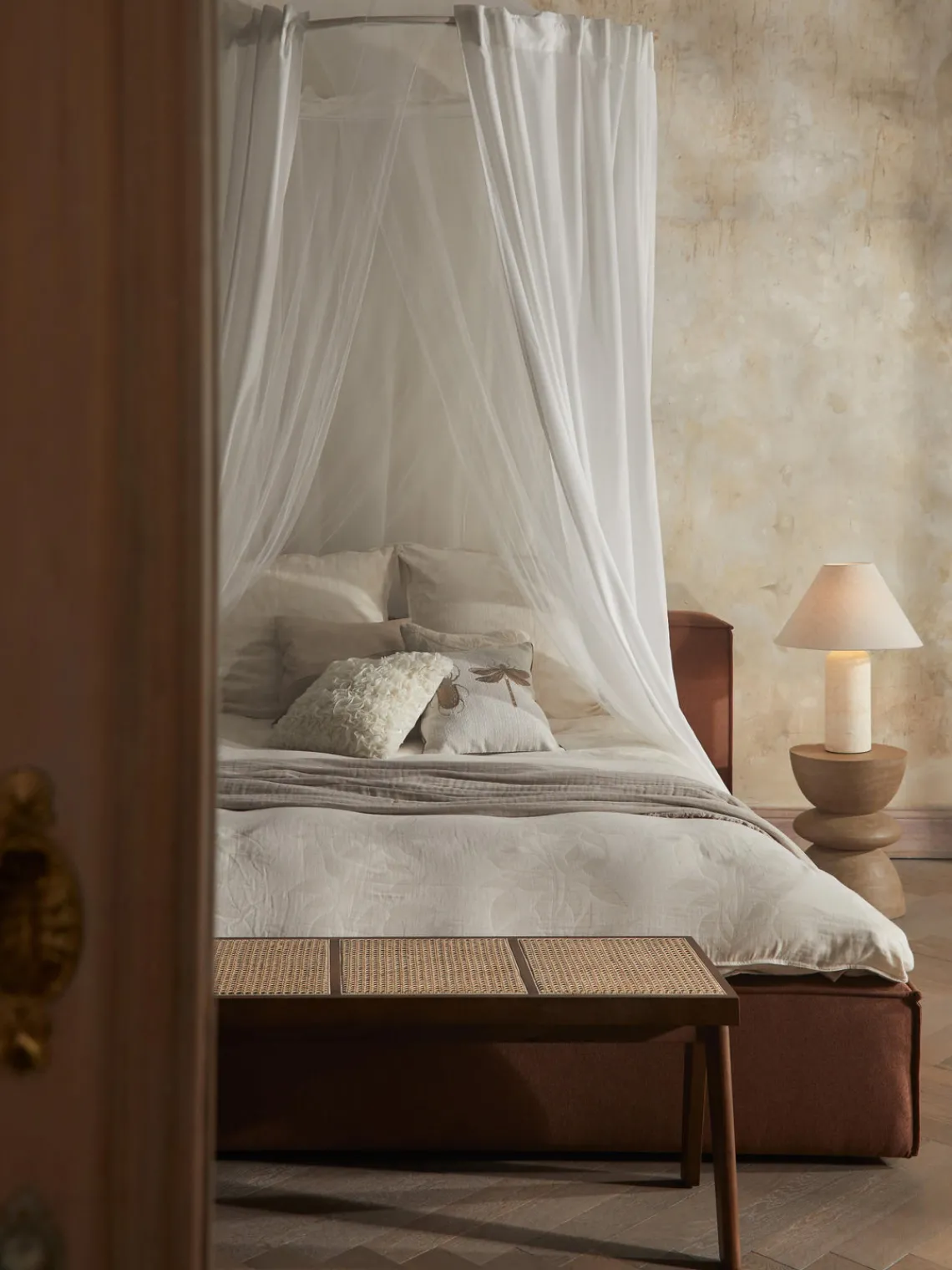 Mantas|Fundas Nórdicas>Westwing Collection Funda nórdica de muselina jacquard Jasmina Beige