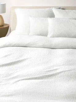 Mantas|Fundas Nórdicas>Westwing Collection Funda nórdica de muselina Odile Blanco