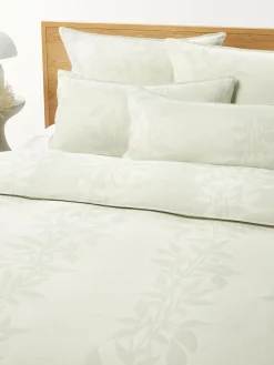 Fundas Nórdicas|Mantas>Westwing Collection Funda nórdica de muselina jacquard Jasmina Verde salvia