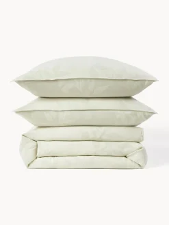 Fundas Nórdicas|Mantas></noscript>Westwing Collection Funda nórdica de muselina jacquard Jasmina Verde salvia