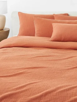 Mantas|Fundas Nórdicas>Westwing Collection Funda nórdica de muselina Odile Terracota