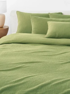 Fundas Nórdicas|Mantas>Westwing Collection Funda nórdica de muselina Odile Verde oliva