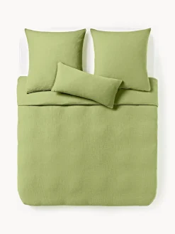 Fundas Nórdicas|Mantas></noscript>Westwing Collection Funda nórdica de muselina Odile Verde oliva