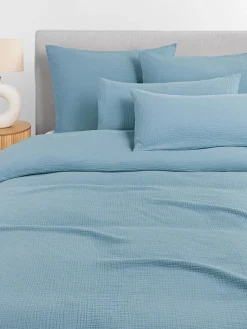 Mantas|Fundas Nórdicas>Westwing Collection Funda nórdica de muselina Odile Gris azulado