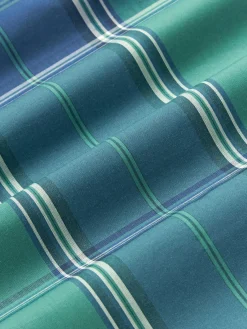 Fundas Nórdicas|Mantas></noscript>Westwing Collection Funda nórdica de percal a cuadros con ribete Scarlet Verde turquesa, azul oscuro