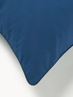 Fundas Nórdicas|Mantas></noscript>Westwing Collection Funda nórdica de percal a cuadros con ribete Scarlet Verde turquesa, azul oscuro