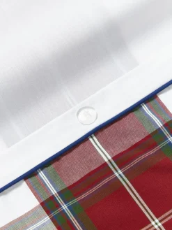 Discount Funda nórdica de percal a cuadros con ribete Scarlet Fundas Nórdicas|Mantas