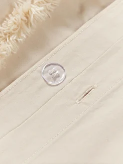 Mantas|Fundas Nórdicas></noscript>Westwing Collection Funda nórdica de percal con decoración de penachos Madeline Beige claro