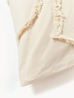 Mantas|Fundas Nórdicas></noscript>Westwing Collection Funda nórdica de percal con decoración de penachos Madeline Beige claro