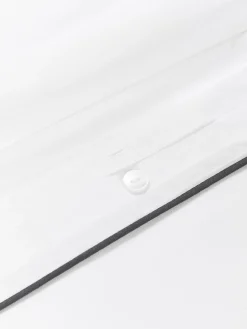 Mantas|Fundas Nórdicas></noscript>Westwing Collection Funda nórdica de percal con ribete Daria Blanco, gris antracita