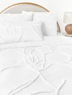 Hot Funda nórdica de percal con decoración de penachos Madeline Fundas Nórdicas|Mantas