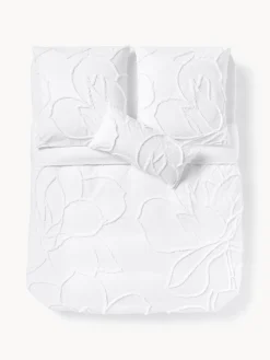 Hot Funda nórdica de percal con decoración de penachos Madeline Fundas Nórdicas|Mantas