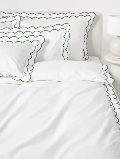 Fundas Nórdicas|Mantas>Westwing Collection Funda nórdica de percal con dobladillo bordado Atina