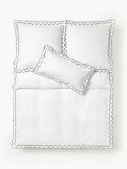 Fundas Nórdicas|Mantas>Westwing Collection Funda nórdica de percal con dobladillo bordado Atina