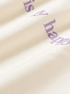 Fundas Nórdicas|Mantas></noscript>Westwing Collection Funda nórdica de percal con bordado Roya Off White, lavanda