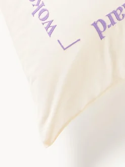 Fundas Nórdicas|Mantas></noscript>Westwing Collection Funda nórdica de percal con bordado Roya Off White, lavanda