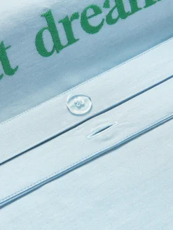 Fundas Nórdicas|Mantas></noscript>Westwing Collection Funda nórdica de percal con bordado Roya Azul claro, verde turquesa