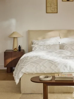 Mantas|Fundas Nórdicas>Westwing Collection Funda nórdica de percal con mechones Faith Blanco