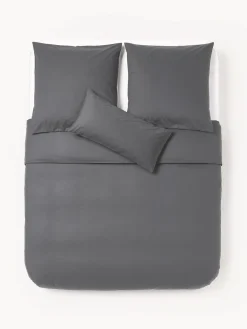 Mantas|Fundas Nórdicas>Westwing Collection Funda nórdica de percal Elsie Gris antracita