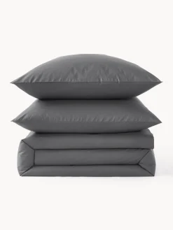 Mantas|Fundas Nórdicas></noscript>Westwing Collection Funda nórdica de percal Elsie Gris antracita