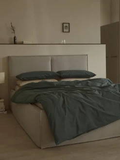 Fundas Nórdicas|Mantas>Westwing Collection Funda nórdica de percal Elsie Verde oscuro
