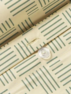 Fundas Nórdicas|Mantas></noscript>Westwing Collection Funda nórdica de percal estampado Inki Beige claro, verde