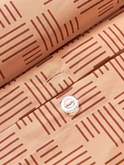 Fundas Nórdicas|Mantas></noscript>Westwing Collection Funda nórdica de percal estampado Inki Terracota, turrón