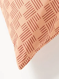 Fundas Nórdicas|Mantas></noscript>Westwing Collection Funda nórdica de percal estampado Inki Terracota, turrón