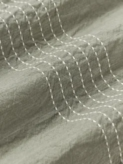 Fundas Nórdicas|Mantas></noscript>Westwing Collection Funda nórdica de percal Graham Verde oliva, Off White